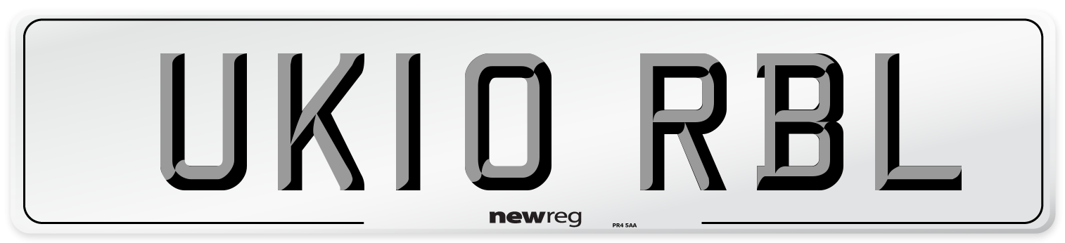 UK10 RBL Number Plate from New Reg